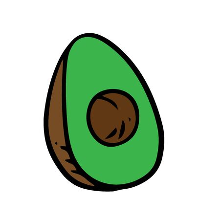 doodle avocado sketch on a white backgroundのイラスト素材