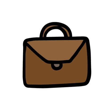 Briefcase, vector isolated on white background doodleのイラスト素材