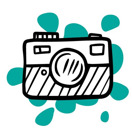  doodle sketch camera on a white backgroundのイラスト素材