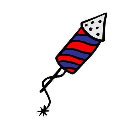 Doodle sketch salute on a white background with a place for an inscription.のイラスト素材