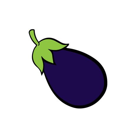 doodle eggplant sketch on a white backgroundのイラスト素材