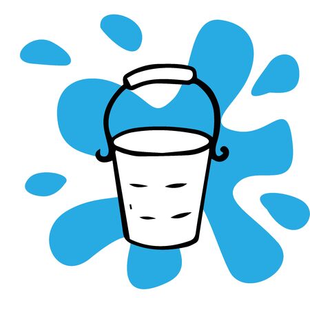 doodle sketch bucket on white backgroundのイラスト素材