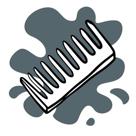  Doodle sketch hairbrush for hair. Simple flat illustration.のイラスト素材