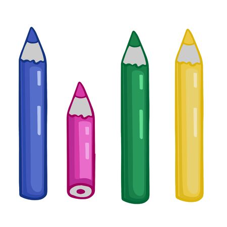  Doodle sketch color pencils. Illustration on a white background.のイラスト素材