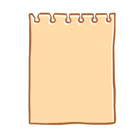  Doodle sketch sheet torn from a notebook, illustration on white background.のイラスト素材