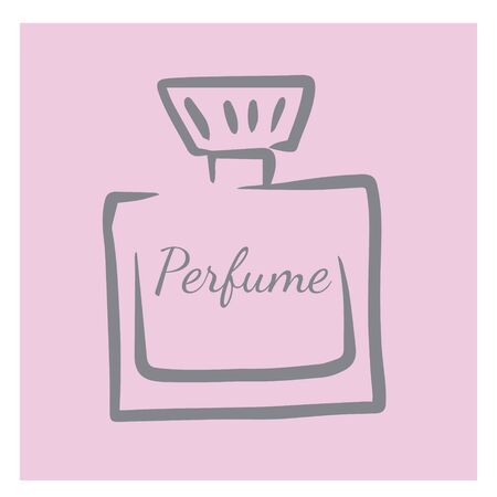  doodle sketch perfume bottle, illustration of aroma retro bottle, icon のイラスト素材