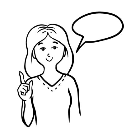 girl holding thumbs up with a bubbleのイラスト素材