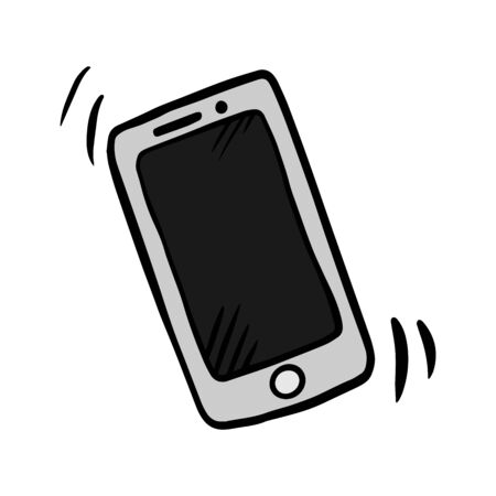 SmartPhone. Hand Drawn Doodle Icon.のイラスト素材