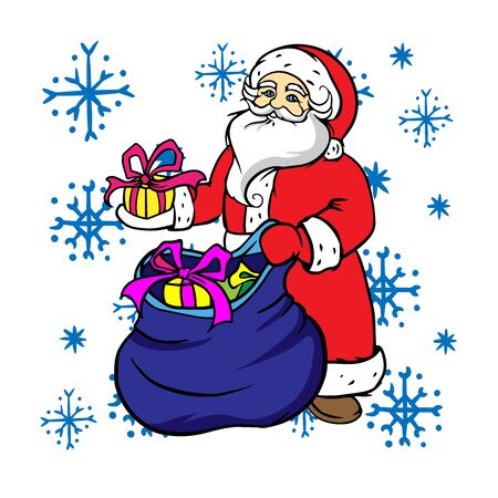 doodle sketch santa claus on white backgroundのイラスト素材