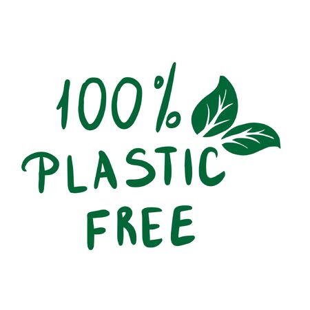 Plastic free product sign for labelsのイラスト素材