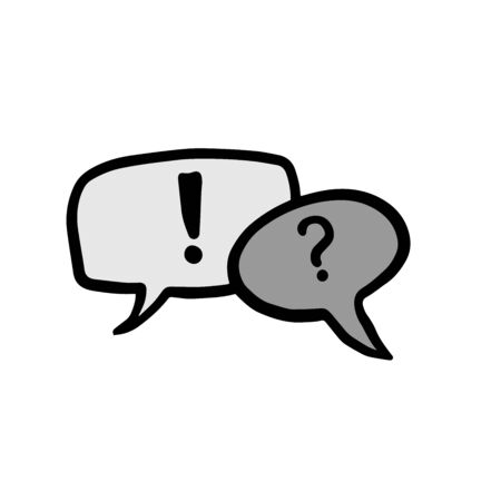 Doodle talk icon, black and whiteのイラスト素材