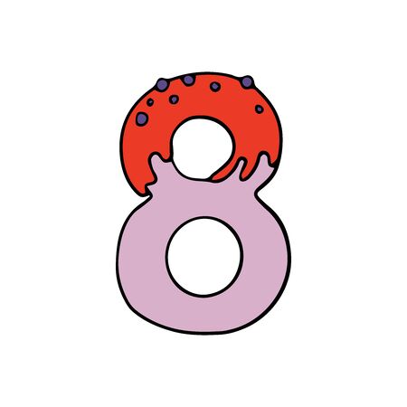 sweet cute numbers eightのイラスト素材