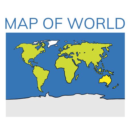 best popular world map outline graphic sketch style, background vector of Asia Europe north south america and africaのイラスト素材
