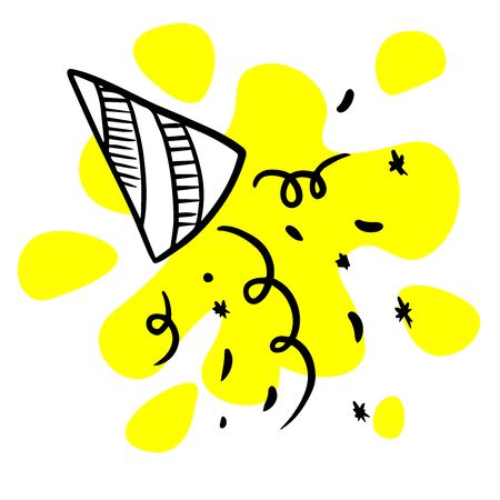 doodle sketch holiday hat on a white backgroundのイラスト素材