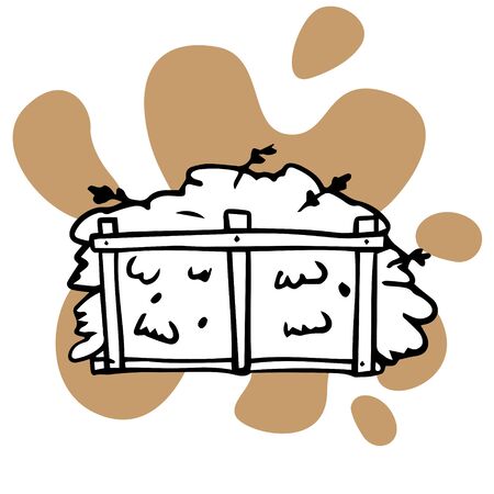 Doodle sketch haystack, illustration on white backgroundのイラスト素材