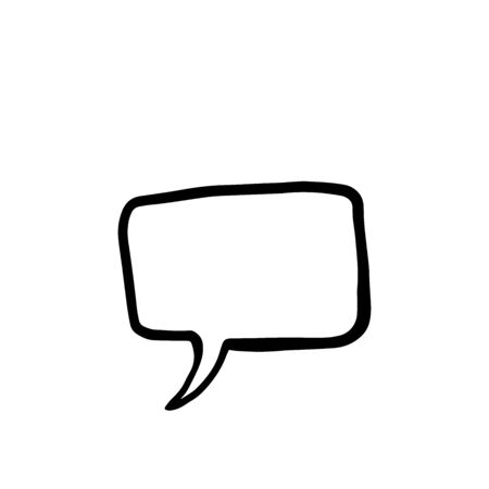 Doodle talk icon, black and white, isolateのイラスト素材