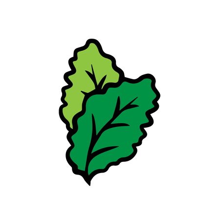 doodle sketch of green leaves on a white background.のイラスト素材