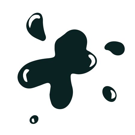 doodle sketch ink blot on white backgroundのイラスト素材