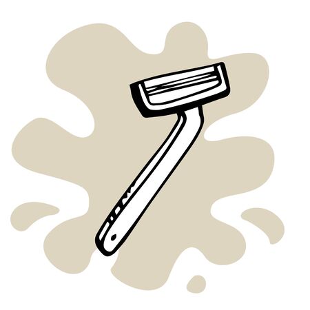 Doodle sketch razor. Simple, flat illustrationのイラスト素材
