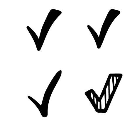 Checkmark icons set on White backgroundのイラスト素材