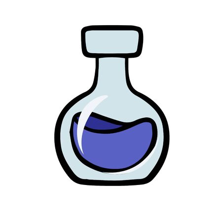 Doodle sketch laboratory apparatus, conical chemical flask.のイラスト素材