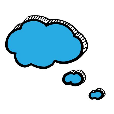 Blue clouds doodleのイラスト素材