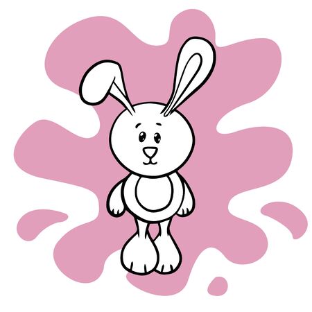 Doodle sketch toy hare, cartoon drawing toys, illustration on white backgroundのイラスト素材