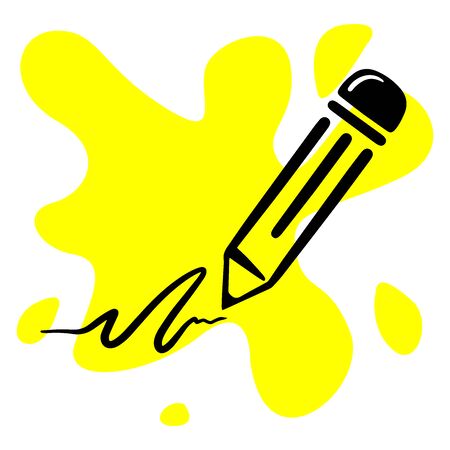 pencil icon on white backgroundのイラスト素材