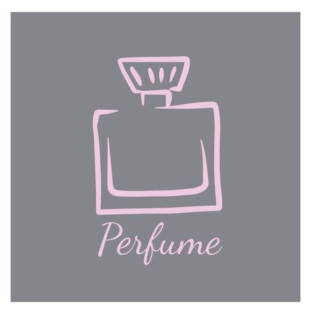 doodle sketch perfume bottle, illustration of aroma bottleのイラスト素材