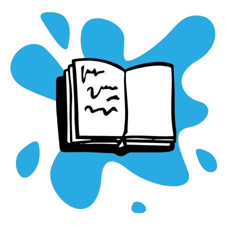 doodle sketch open book on white backgroundのイラスト素材