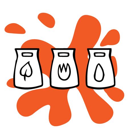 cartoon vector illustration of plant fertilizer sacksのイラスト素材