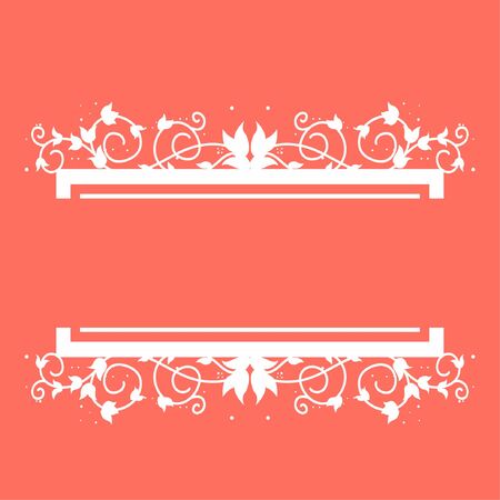 climbing plants on coral backgroundのイラスト素材