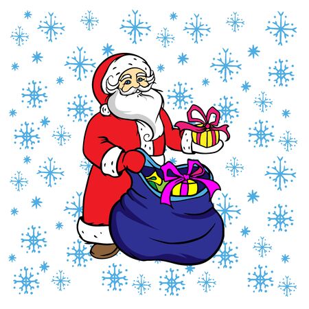  doodle sketch santa claus on white backgroundのイラスト素材