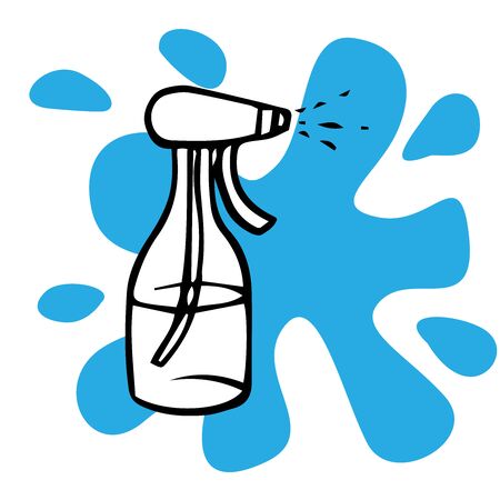doodle sketch spray with water on a white backgroundのイラスト素材
