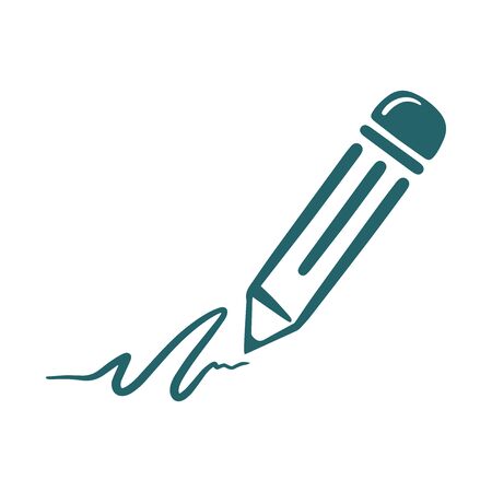 pencil icon on white backgroundのイラスト素材