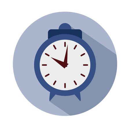 Simple flat illustration of a clock, alarm clock on a white background. The icon.のイラスト素材