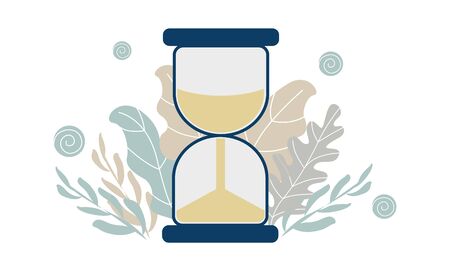  Simple flat illustration of an hourglass. Icon, button for your website, mobile application on a white background.のイラスト素材