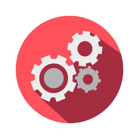  Simple flat gear illustration. Repair icon, breakdown on a white backgroundのイラスト素材