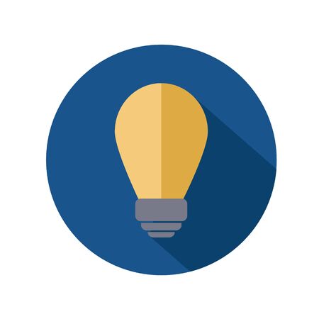  Simple flat illustration of a light bulb. Icon, idea button, on a white background.のイラスト素材