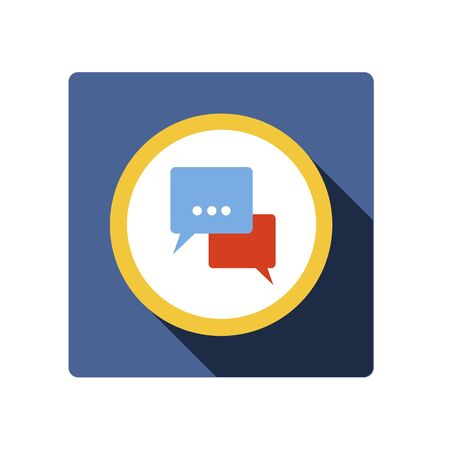 Simple, flat illustration of chat, messages. Dialog, conversation window icon on a white background.のイラスト素材