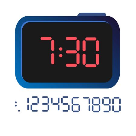 Simple flat illustration of an electronic watch. Illustration for banner, site, mobile application on a white background.のイラスト素材