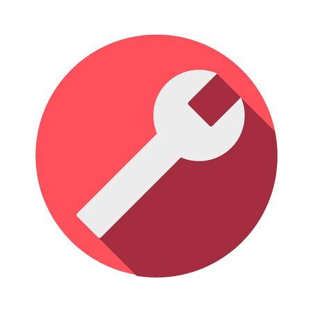 Simple flat illustration of a wrench. Repair icon, breakdown on a white backgroundのイラスト素材
