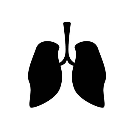 simple, flat illustration of the lungs. Illustration for icons, buttons, logo on a white background.のイラスト素材