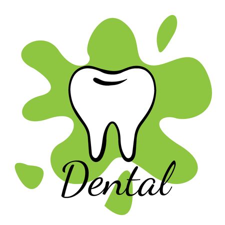 Doodle sketch teeth on a white background, cartoon drawing dentalのイラスト素材