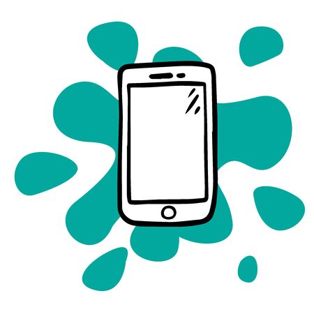 SmartPhone. Hand Drawn Doodle Icon.のイラスト素材