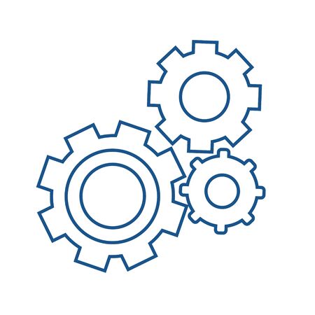 Simple flat gear illustration. Repair icon, breakdown on a white backgroundのイラスト素材