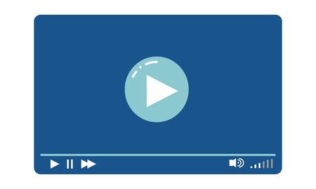 Simple flat illustration of a video player. Video player. Icon for video, web, music, site.のイラスト素材