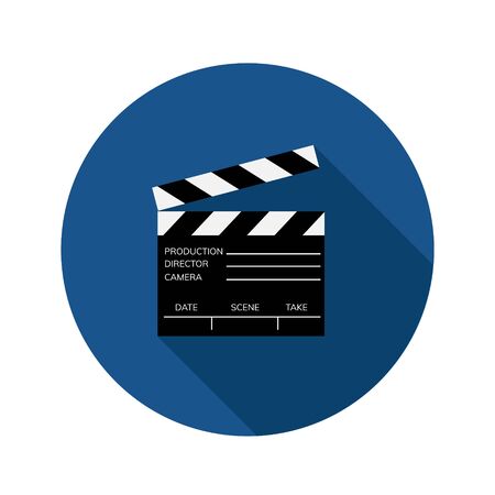 Flat, simple clapper board iconのイラスト素材