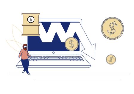 Oil Price Prediction vector icon. flat sign for mobile concept and web design.のイラスト素材