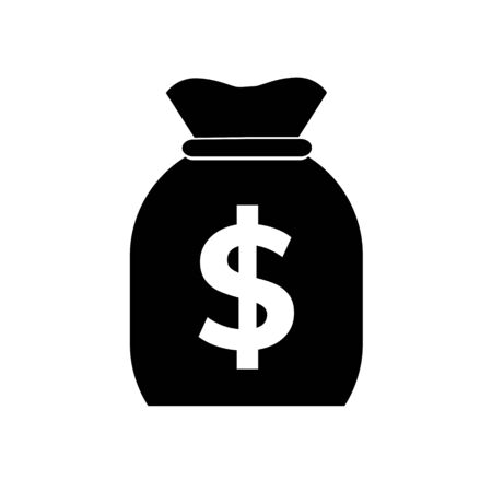 Plant bag of money icon. Simple flat illustration of a bag with money and a sprout on a white background.のイラスト素材
